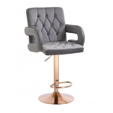Профессиональное кресло для визажистов HR8404W, серый велюр