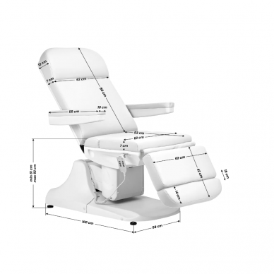 AZZURRO professional electric cosmetology chair - couch 891 (3 motors), white color 15