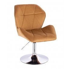 Beauty salons and beauticians stool HR212N, honey-colored velor