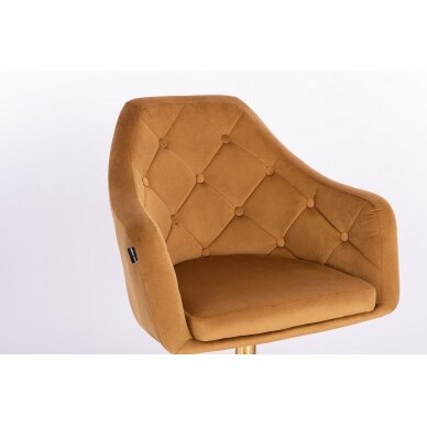 Кресло для салона красоты на устойчивой основе или на колесиках HR831CROSS, коричневый бархат 1