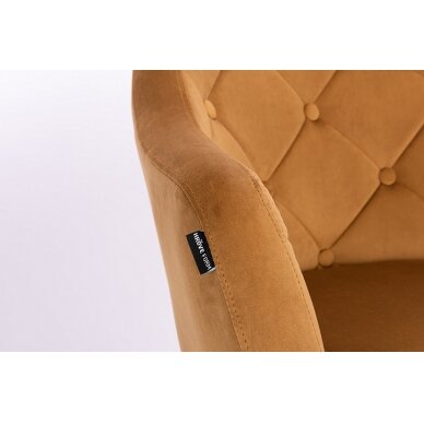 Кресло для салона красоты на устойчивой основе или на колесиках HR831CROSS, коричневый бархат 2