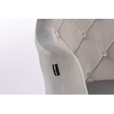 Кресло для салона красоты на устойчивой основе или на колесах HR831CROSS, серый бархат 2