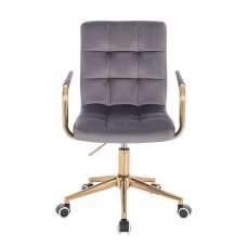 Beauty salon chair with wheels HC1015KP, graphite velvet