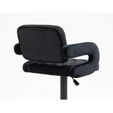 Кресло для визажистов HR8403KW, черный велюр и основа 2