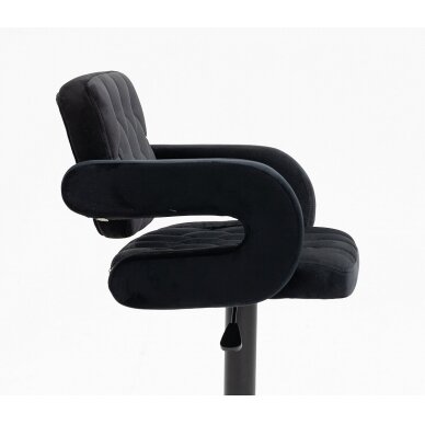 Chair for makeup artists HR8403KW, black velor and base 3