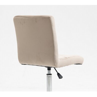 Кресло для салона красоты на устойчивой основе или на колесах HR7009N, кремовый бархат 5