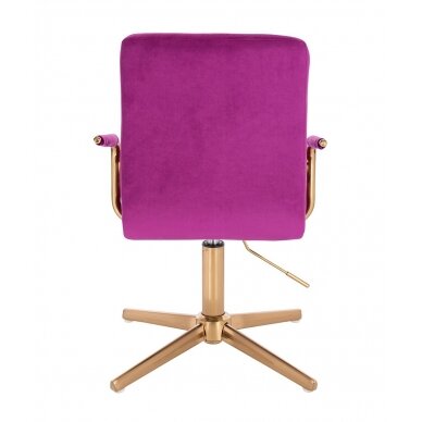 Beauty salon chair with stable base HC1015PCROSS, fuchsia velvet 3