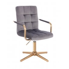 Кресло для салона красоты со стабильным основанием HC1015PCROSS, графитовый бархат