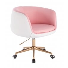Beauty salon chair with wheels HC333K, pink color