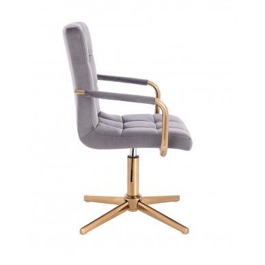 Beauty salon chair with stable base HC1015PCROSS, graphite velvet 2