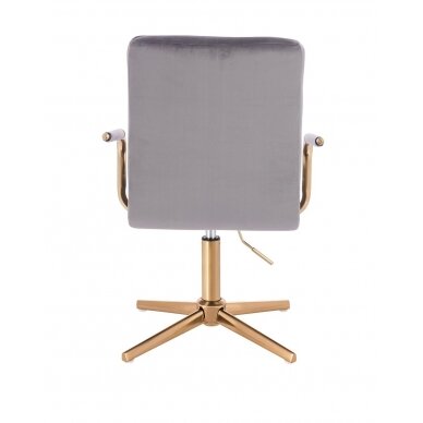 Beauty salon chair with stable base HC1015PCROSS, graphite velvet 3