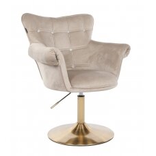 Beauty salon chair with stable base HR804CN, cream velvet