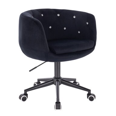 Beauty salon chair with wheels HR333CCROSS, black velvet Beauty salon chair with wheels HR333CCROSS, black velvet