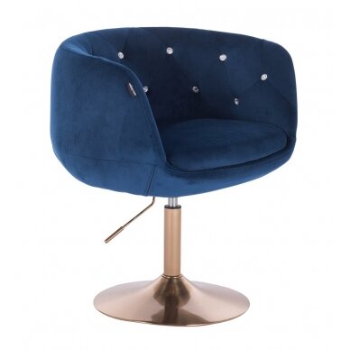 Кресло для салона красоты с устойчивым основанием HR333CN, синий бархат