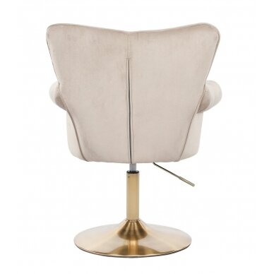 Beauty salon chair with stable base HR804CN, cream velvet 3