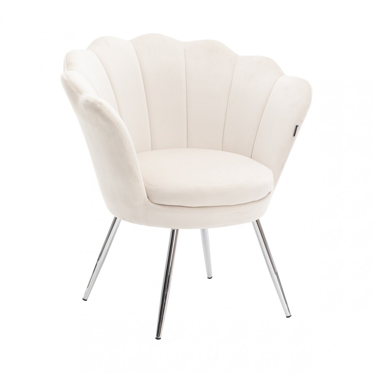 Beauty salon waiting chair FREY2025, cream-colored velor