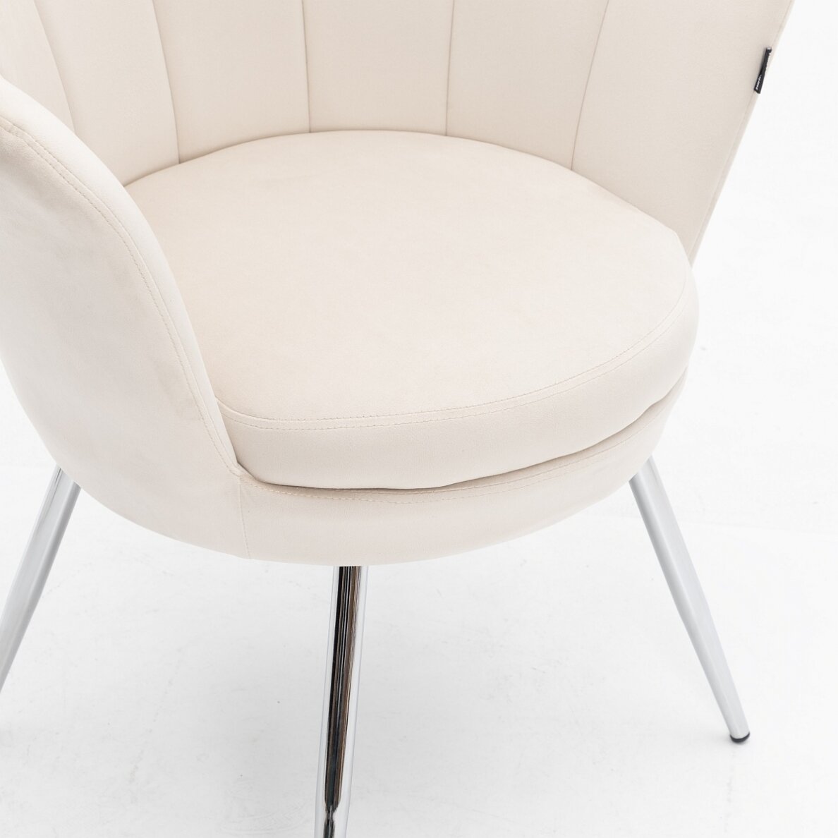 Beauty salon waiting chair FREY2025, cream-colored velor 6 Beauty salon waiting chair FREY2025, cream-colored velor 6
