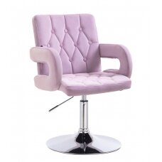 Beauty salon chair with stable base HR8404N, light lilac velvet