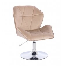 Beauty salon chair with stable base HR212N, cream velvet