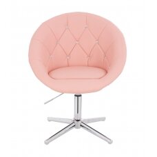 Beauty salon chair with stable base HC8516CCROSS, pink organic leather