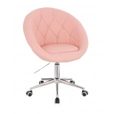 Grožio salono kėdė su ratukais HC8516CK, rožinė ekologiška oda