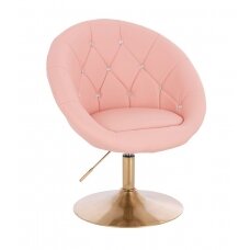 Grožio salono kėdė stabiliu pagrindu HC8516CN, rožinė ekologiška oda