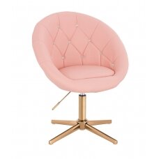 Кресло для салона красоты со стабильным основанием HC8516CCROSS, розовая органическая кожа