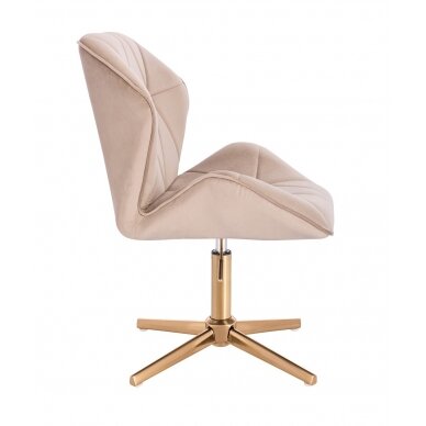 Beauty salon chair with stable base HR212CROSS, cream velvet 2