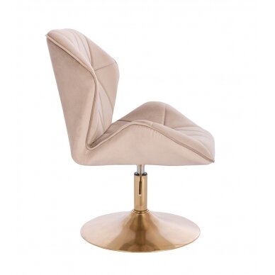 Beauty salon chair with stable base HR212N, cream velvet 2