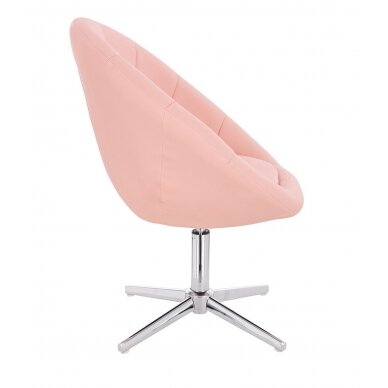 Grožio salono kėdė stabiliu pagrindu HC8516CCROSS, rožinė ekologiška oda 2