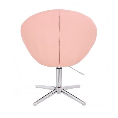 Grožio salono kėdė stabiliu pagrindu HC8516CCROSS, rožinė ekologiška oda 3