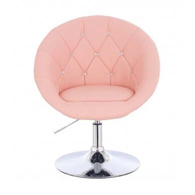 Beauty salon chair with stable base HC8516CN, pink organic leather 1