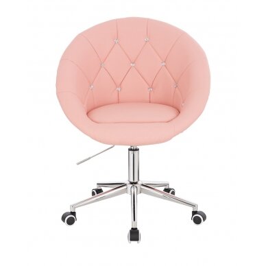 Beauty salon chair with wheels HC8516CK, pink organic leather 1