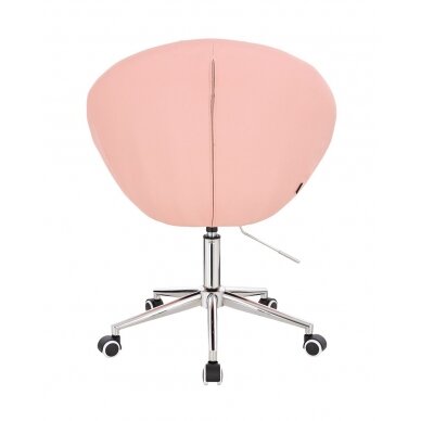Beauty salon chair with wheels HC8516CK, pink organic leather 3