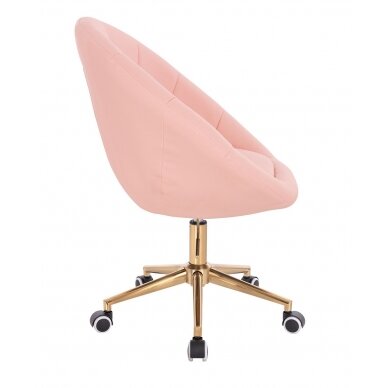 Beauty salon chair with wheels HC8516CK, pink organic leather 2