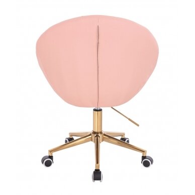 Beauty salon chair with wheels HC8516CK, pink organic leather 3