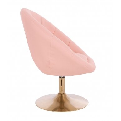Grožio salono kėdė stabiliu pagrindu HC8516CN, rožinė ekologiška oda 2