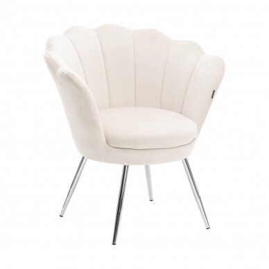 Beauty salon waiting chair FREY2025, cream-colored velor Beauty salon waiting chair FREY2025, cream-colored velor