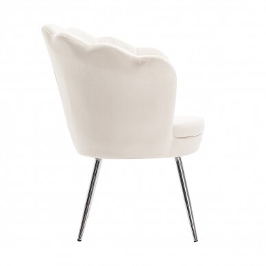 Beauty salon waiting chair FREY2025, cream-colored velor 2 Beauty salon waiting chair FREY2025, cream-colored velor 2