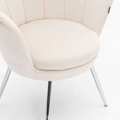 Beauty salon waiting chair FREY2025, cream-colored velor 6