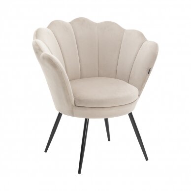 Beauty salon waiting chair FREY2025, latte color velor Beauty salon waiting chair FREY2025, latte color velor