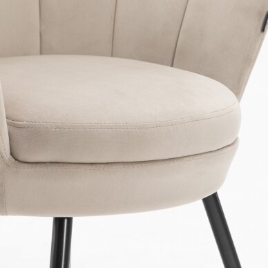 Beauty salon waiting chair FREY2025, latte color velor 5 Beauty salon waiting chair FREY2025, latte color velor 5