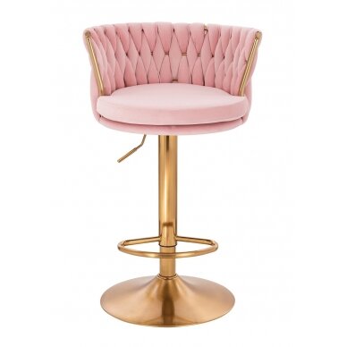 Makeup chair for beauty salons and beauticians HR450W, pink velour 1 Makeup chair for beauty salons and beauticians HR450W, pink velour 1