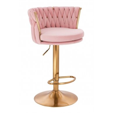 Makeup chair for beauty salons and beauticians HR450W, pink velour