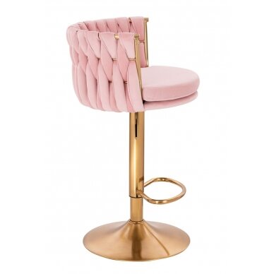 Makeup chair for beauty salons and beauticians HR450W, pink velour 2 Makeup chair for beauty salons and beauticians HR450W, pink velour 2