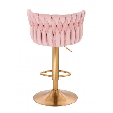 Makeup chair for beauty salons and beauticians HR450W, pink velour 4 Makeup chair for beauty salons and beauticians HR450W, pink velour 4
