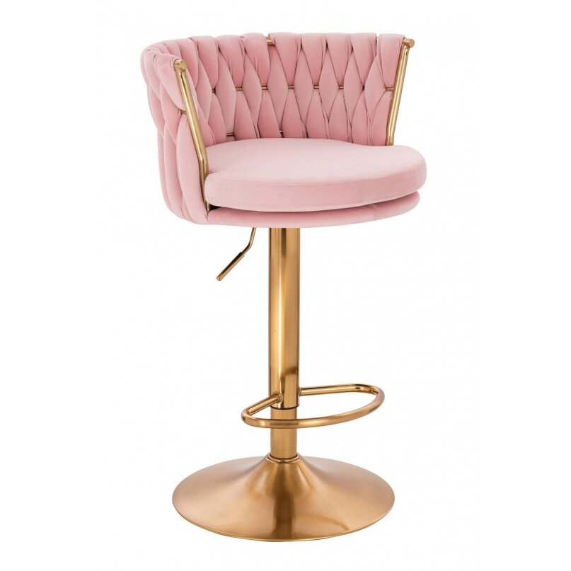 Makeup chair for beauty salons and beauticians HR450W, pink velour Makeup chair for beauty salons and beauticians HR450W, pink velour
