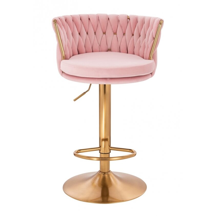Makeup chair for beauty salons and beauticians HR450W, pink velour 1