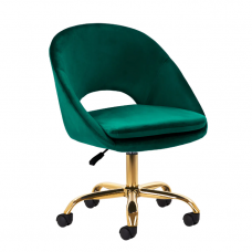 4Rico grožio salono kėdė su ratukais QS-MF18G, žalias aksomas