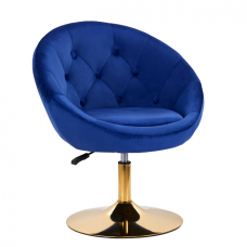 4Rico beauty salon chair with stable base QS-BL12B, blue velvet